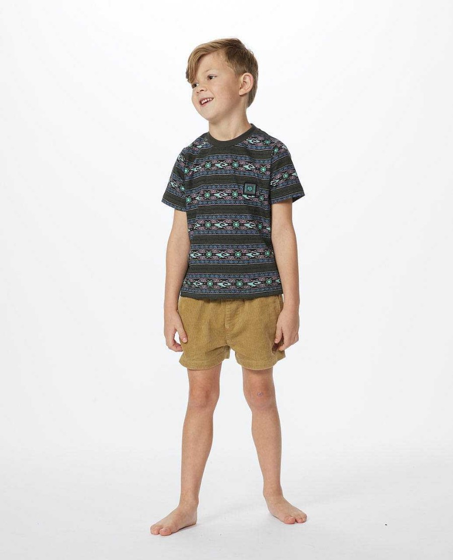 Boys Rip Curl Tops & Tees | Mystic Waves Stripe Tee- Boys (1-8 Years) Washed Black