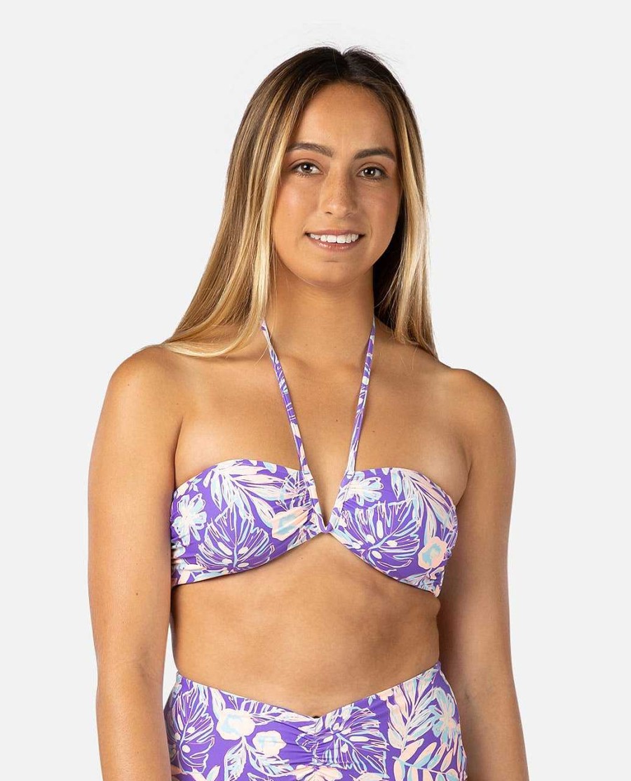 Women Rip Curl Bikini Tops | Palm Party Halter Purple