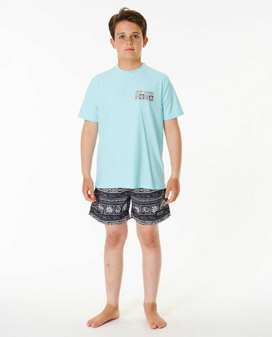 Kids Rip Curl Rash Guards & Vest | Pure Surf Uv Short Sleeve Rash Vest - Boys (8-16 Years)