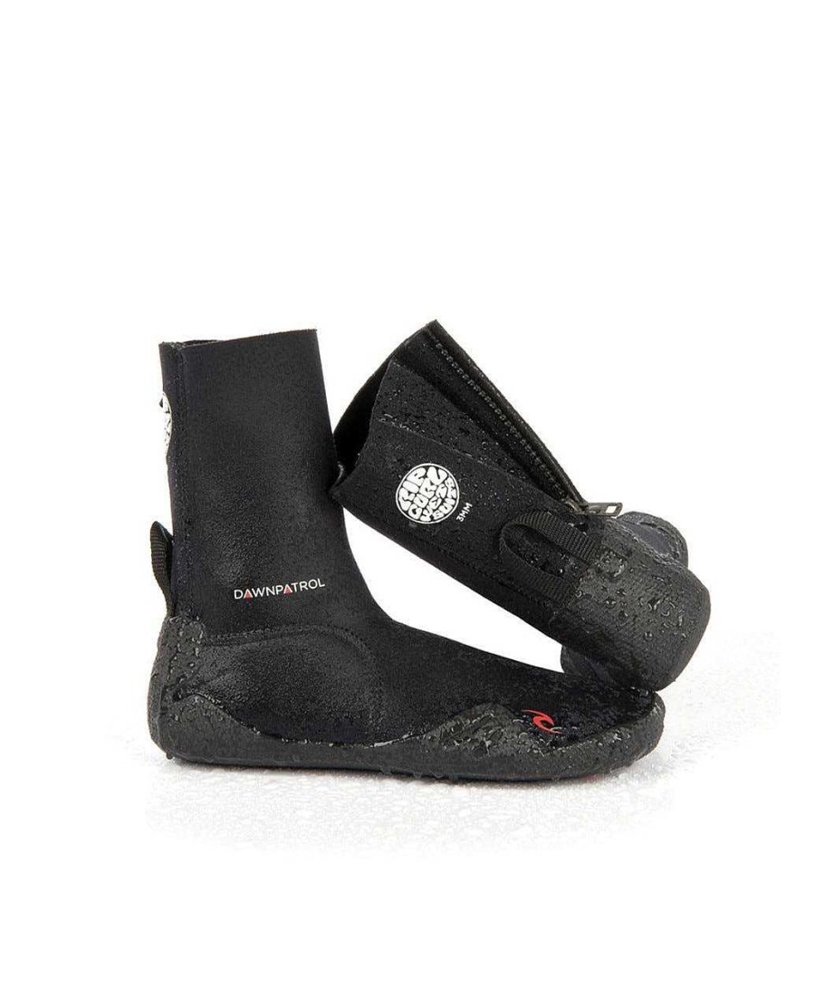 Kids Rip Curl Kids Booties | Junior Dawn Patrol 3Mm Round Toe Booties Black