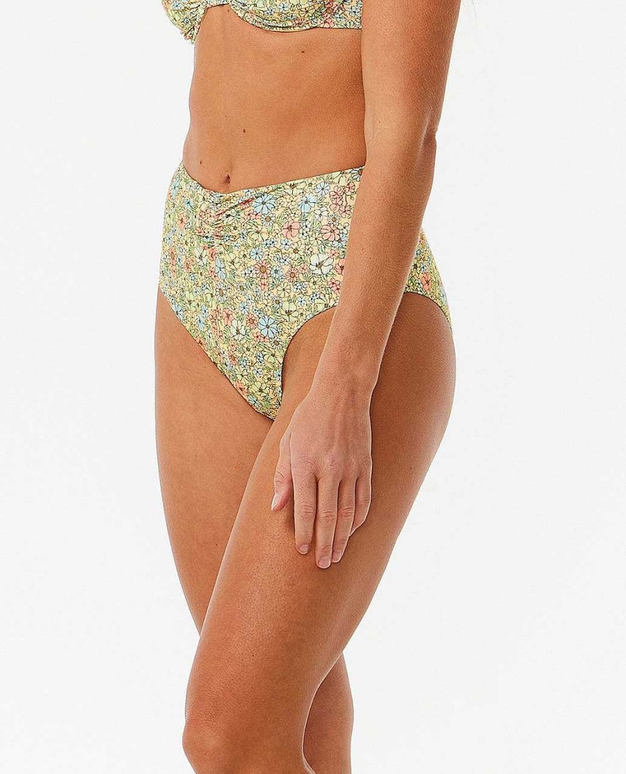 Women Rip Curl Bikini Bottoms | Sea Of Dreams Hi Waist Good Coverage Bikini Bottoms Multico