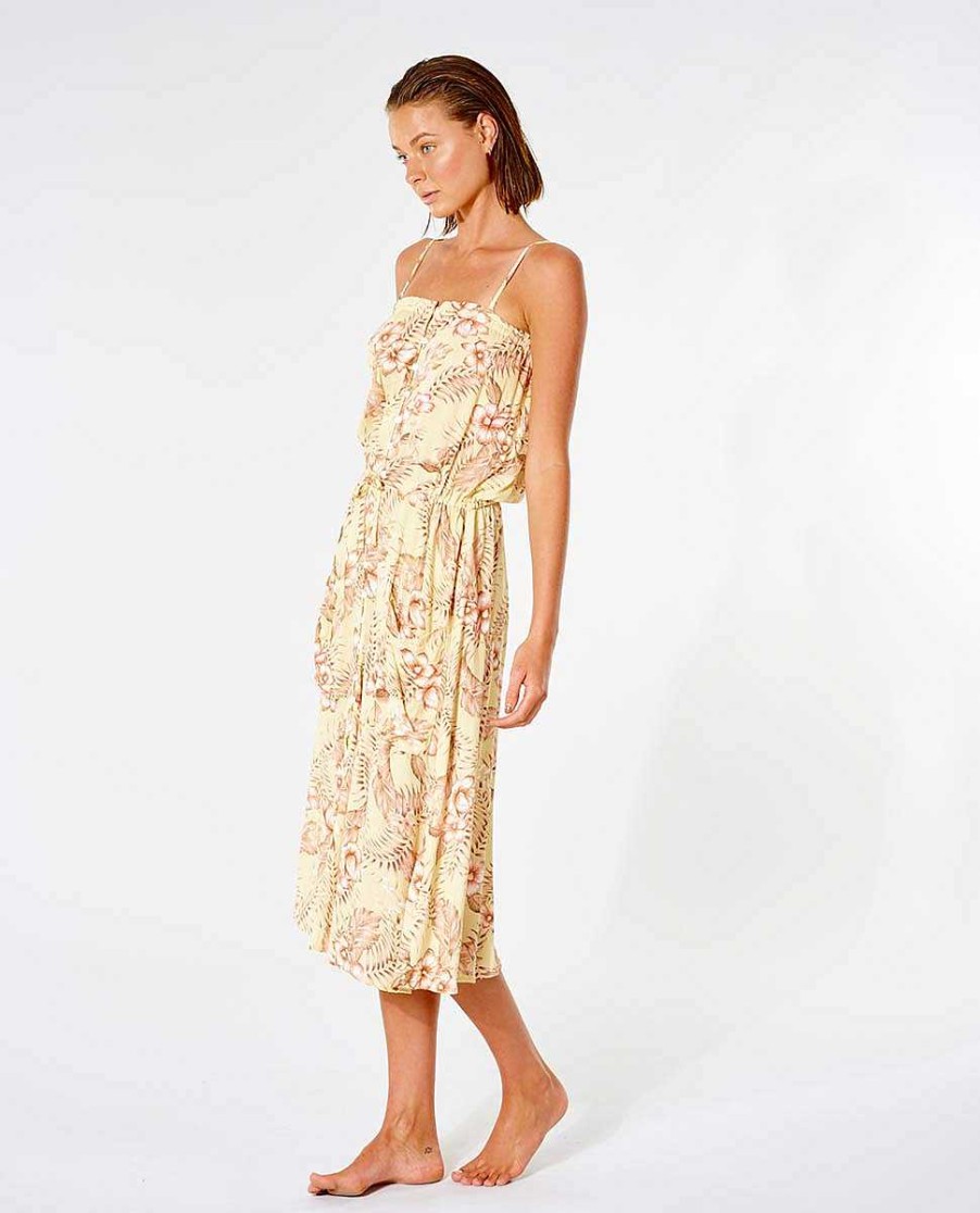 Women Rip Curl Dresses & Rompers | Playa Bella Midi Dress Light Yellow