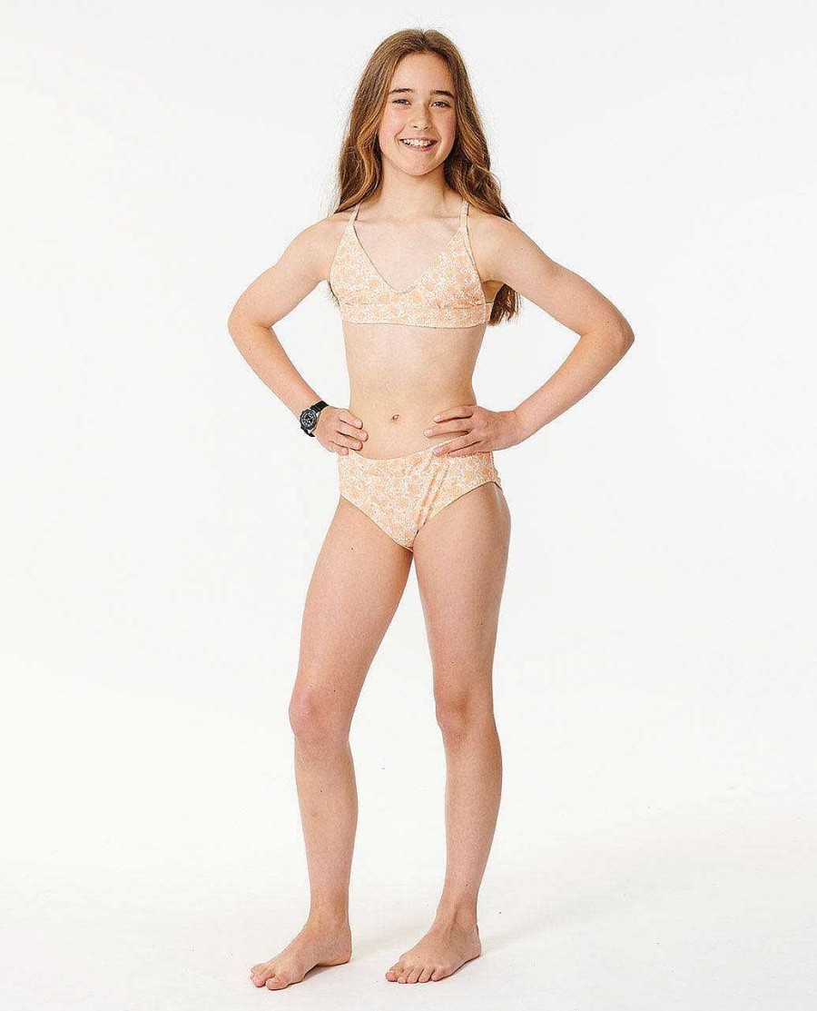 Girls Rip Curl Swimwear | Sun Catcher High Rise Bikini Set - Girls (8-14 Years) Peach