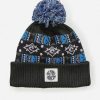 Men Rip Curl Hats & Beanies | Swc Jacquard Tall Beanie Black