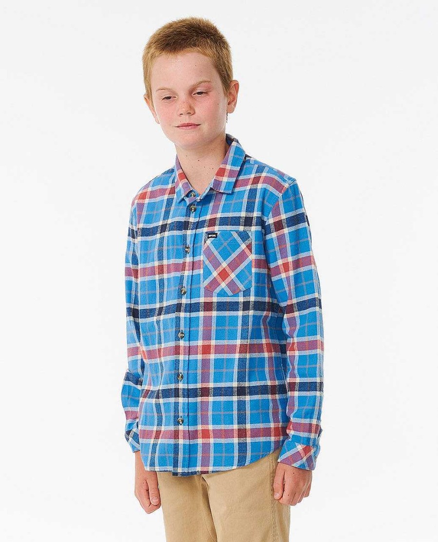 Boys Rip Curl Tops & Tees | Checked In Flannel Shirt - Boys (8-16 Years) Cobalt