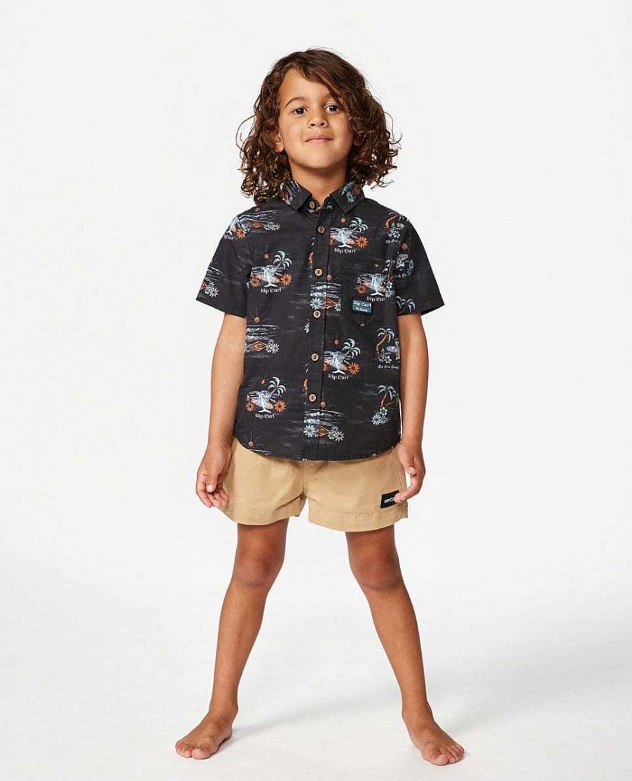 Boys Rip Curl Tops & Tees | Shred Town Shirt - Boys (1-8 Years) Washed Black