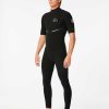 Men Rip Curl Fullsuits | E7 E-Bomb Zip Free 2/2 Short Sleeve Wetsuit Black