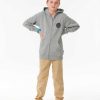 Boys Rip Curl Hoodies & Fleece | Wetsuit Icon Zip Through Hood - Boys (8-14 Years) Grey Marle