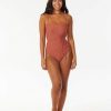 Women Rip Curl One Pieces | Arizona Good Coverage One Piece Swimsuit Brown