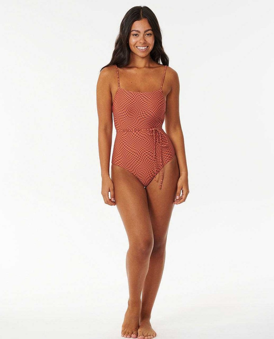 Women Rip Curl One Pieces | Arizona Good Coverage One Piece Swimsuit Brown