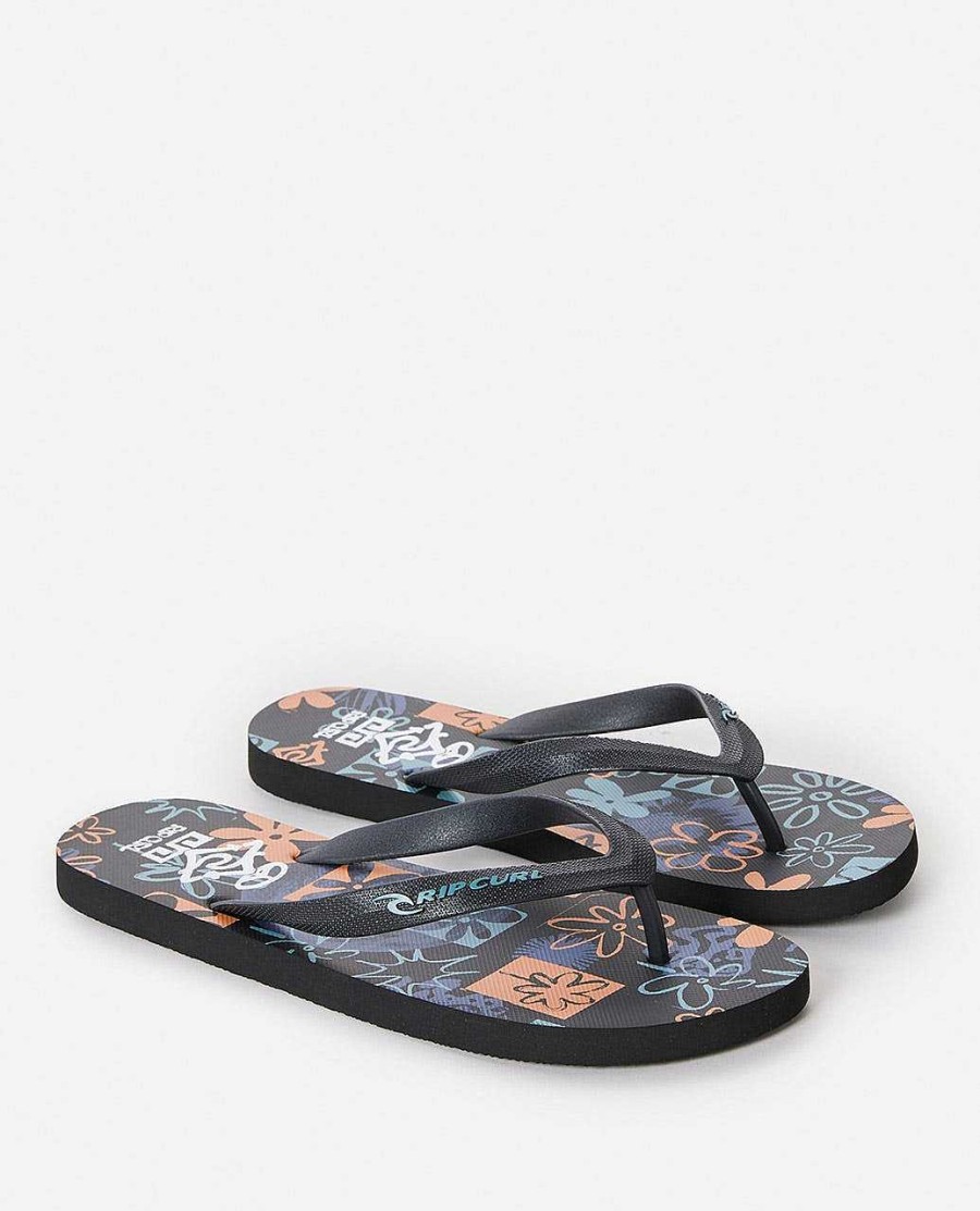 Men Rip Curl Sandals | Saltwater Culture Bloom Thongs Dark Navy