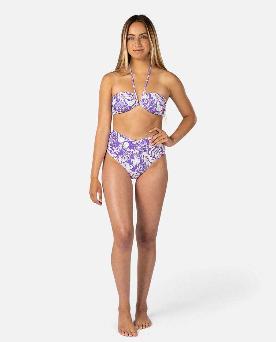 Women Rip Curl Bikini Tops | Palm Party Halter Purple