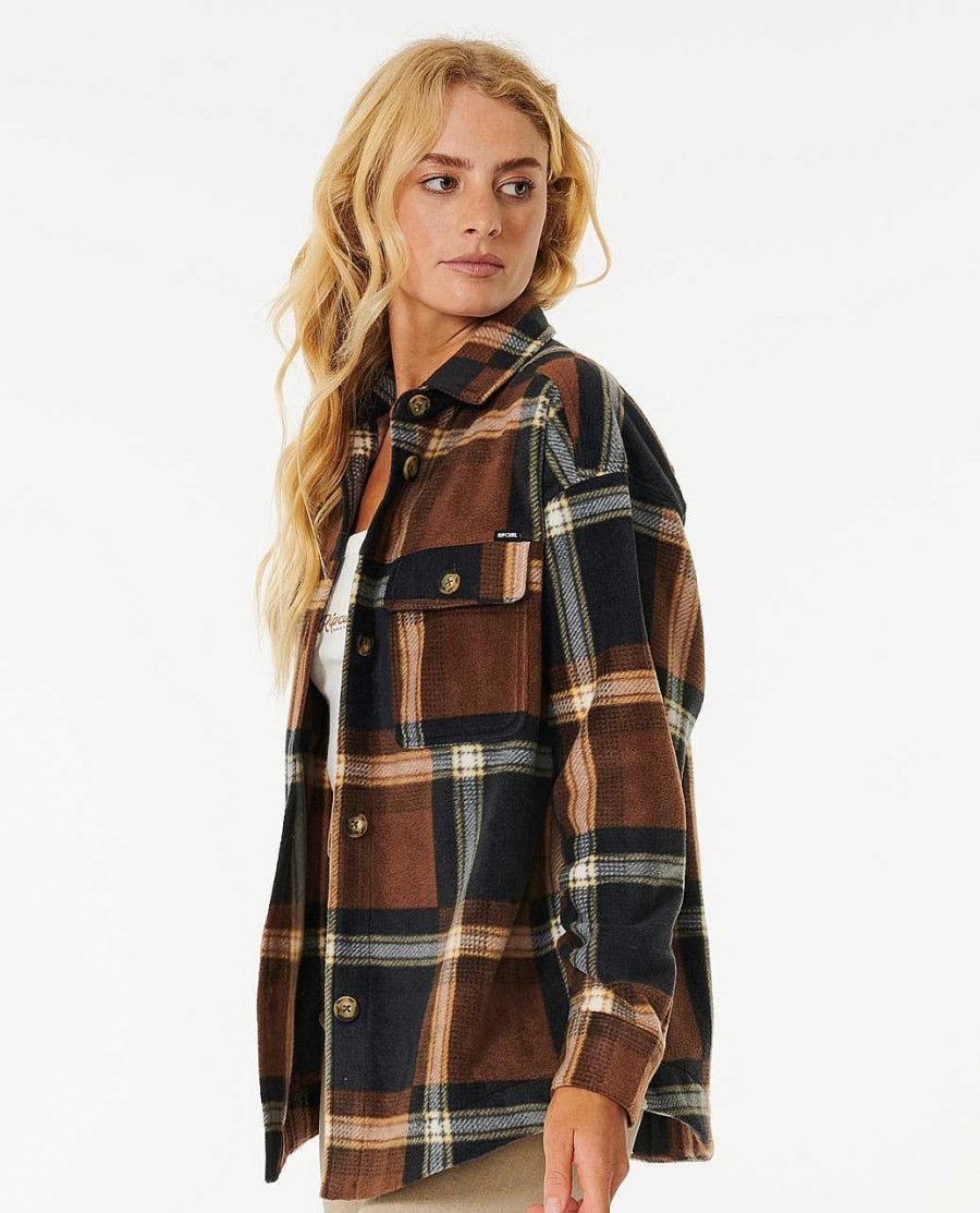 Women Rip Curl Shirts & Tops | Sun Club Flannel Shirt