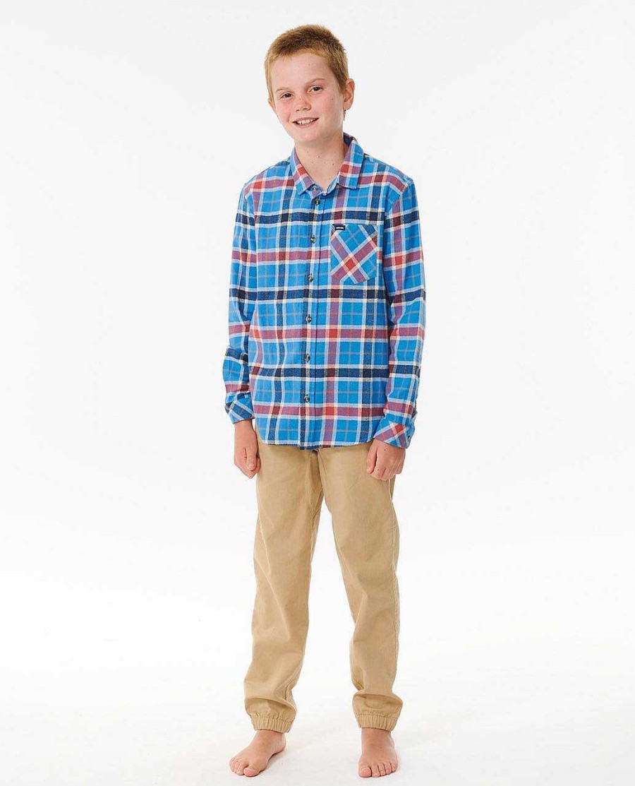 Boys Rip Curl Tops & Tees | Checked In Flannel Shirt - Boys (8-16 Years) Cobalt