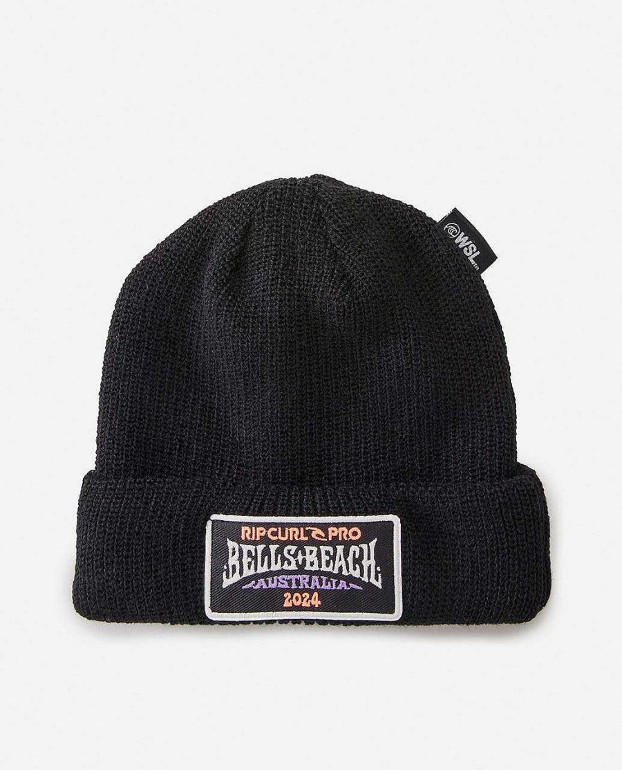 Boys Rip Curl Hats & Beanies | Bells Pro 2024 Reg Beanie - Boys Black