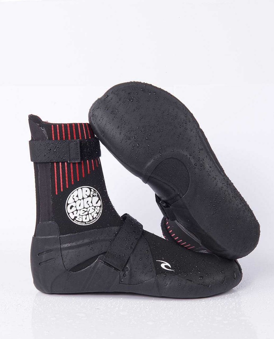 Men Rip Curl Booties Gloves & Hoods | Flashbomb 7Mm Round Toe Booties Black