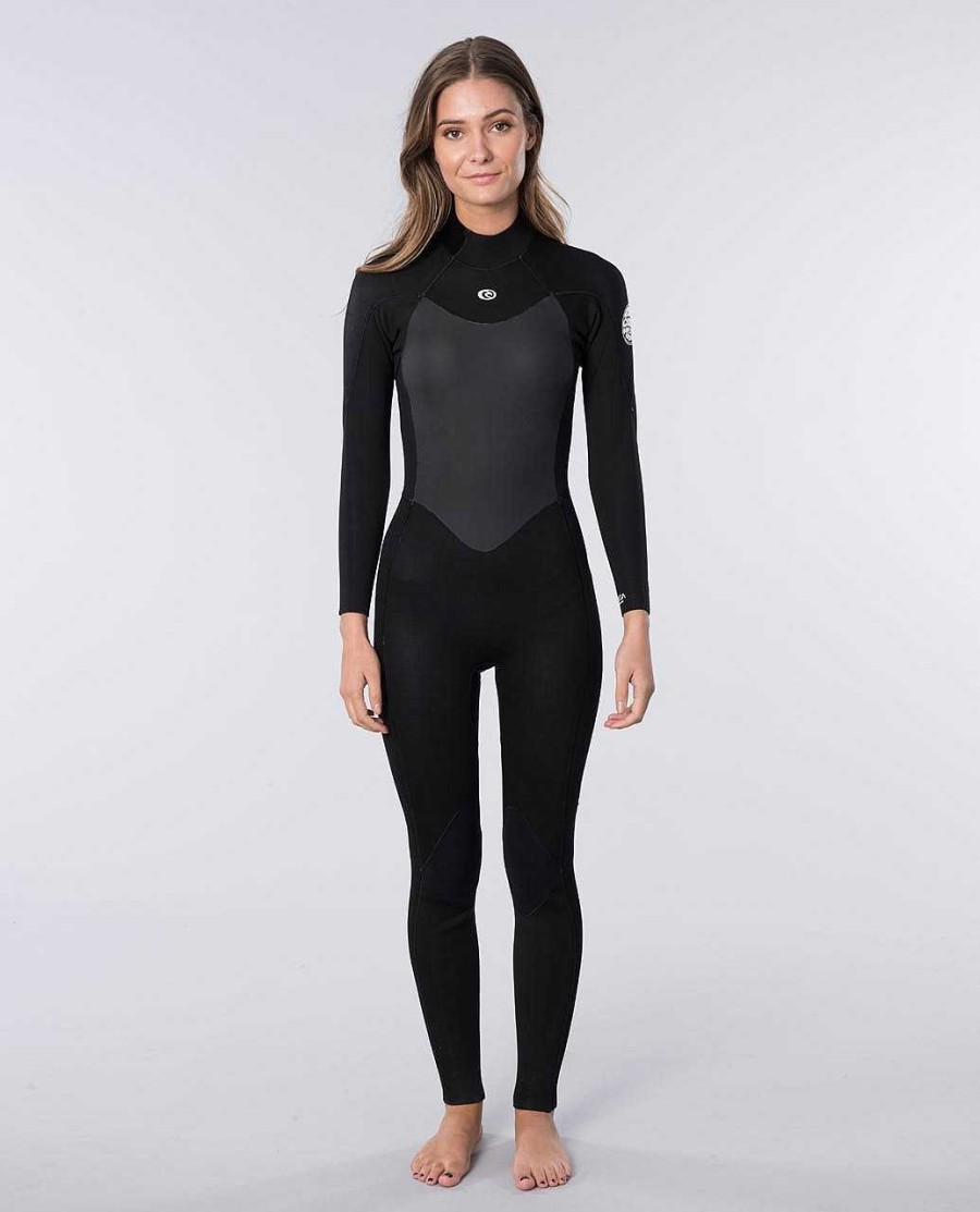 Women Rip Curl Fullsuits | Women'S Omega 3/2Mm Back Zip Long Sleeve Wetsuit