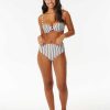 Women Rip Curl Bikini Bottoms | Tropics Stripe High Waist Cheeky Coverage Bikini Bottoms Multico