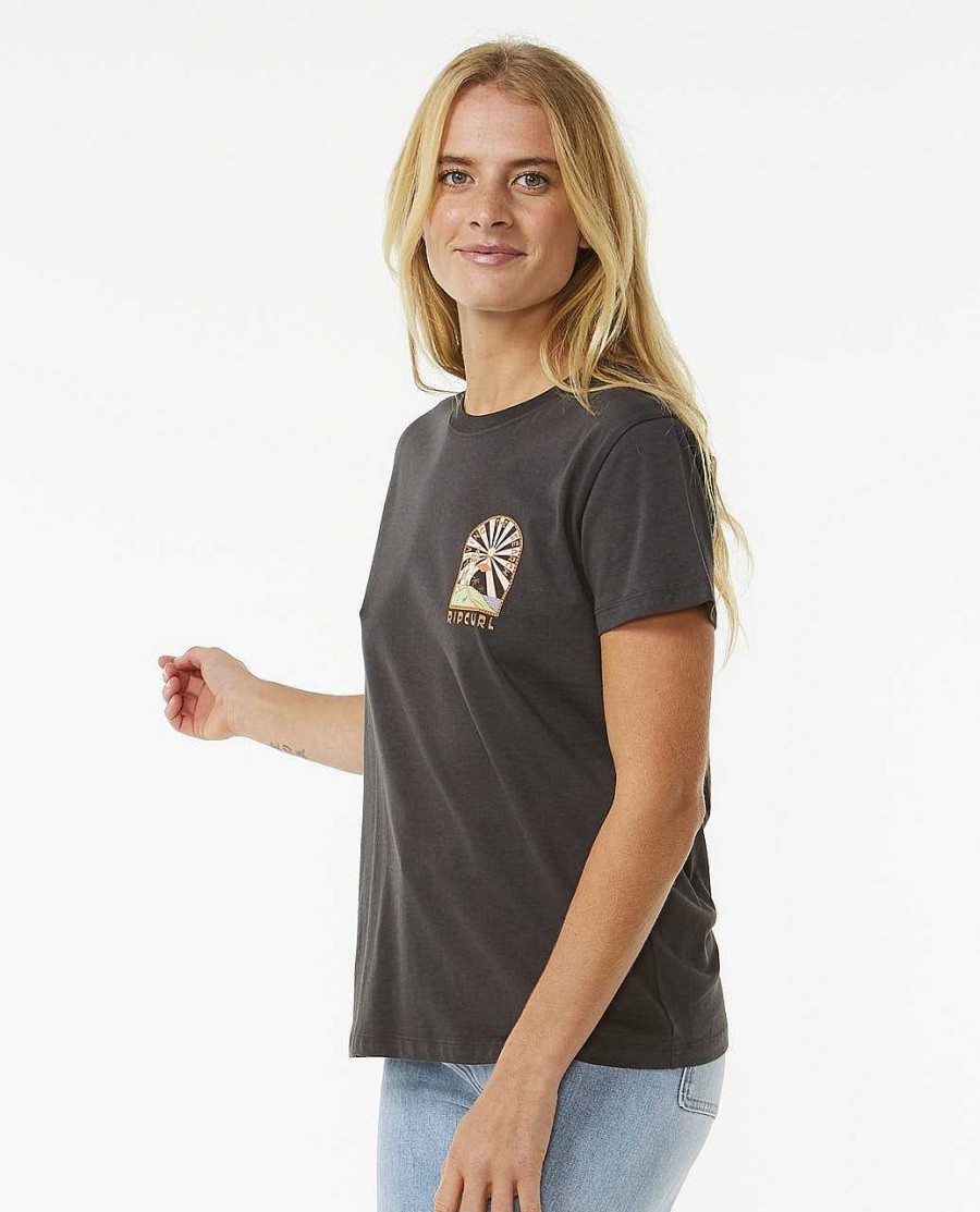 Women Rip Curl Tees & Tanks | Magic Bay Standard Tee Washed Black