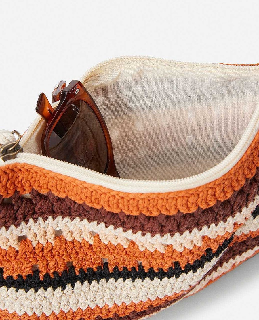 Women Rip Curl Purses & Wallets | Ellis Crochet Clutch Cinnamon