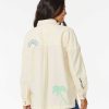 Women Rip Curl Jackets | Pacific Dreams Embroidered Shacket Bone