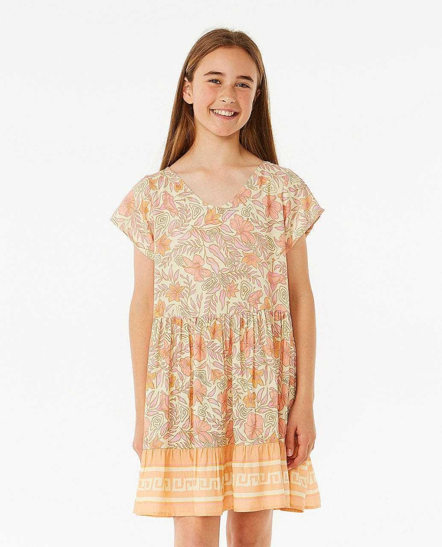 Girls Rip Curl Dresses & Rompers | Hidden Tropic Dress - Girls (8-14 Years) Lemon Ice