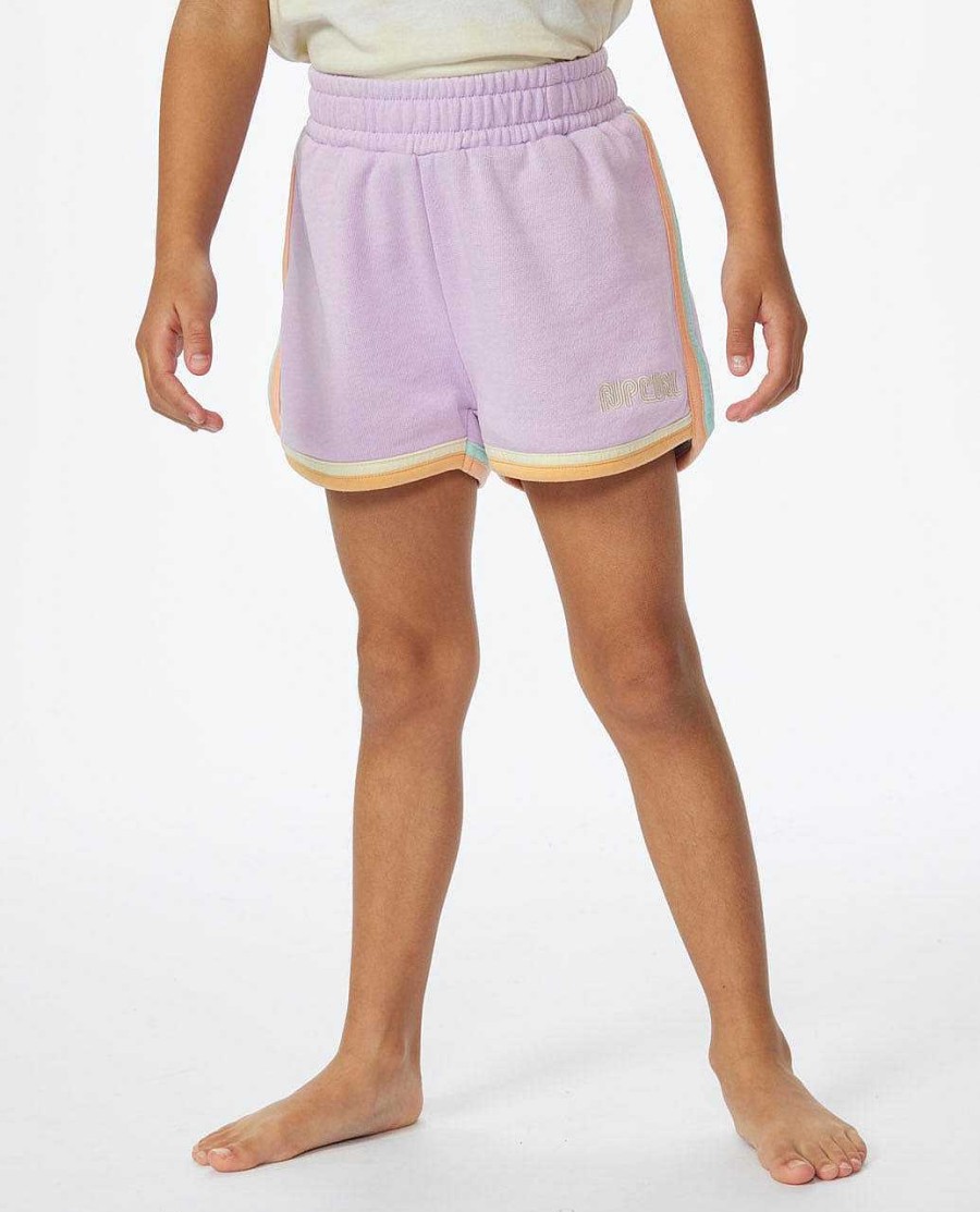 Girls Rip Curl Shorts | Surf Revival Fleece Short - Girls (1-8 Years) Orchid Mist