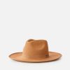 Women Rip Curl Hats & Beanies | Valley Wide Brim Wool Felt Hat Light Brown