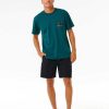 Men Rip Curl Tees & Tanks | Vaporcool Journeys Trip Tee Blue Green