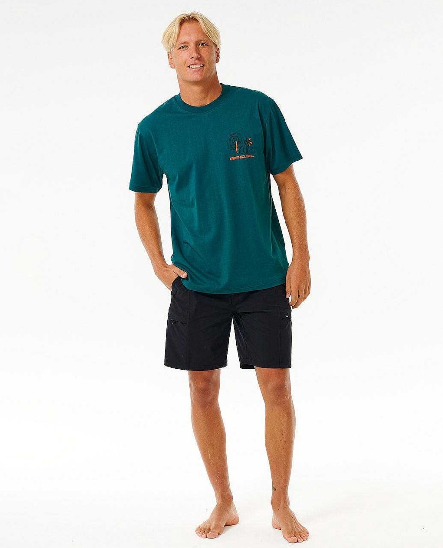 Men Rip Curl Tees & Tanks | Vaporcool Journeys Trip Tee Blue Green