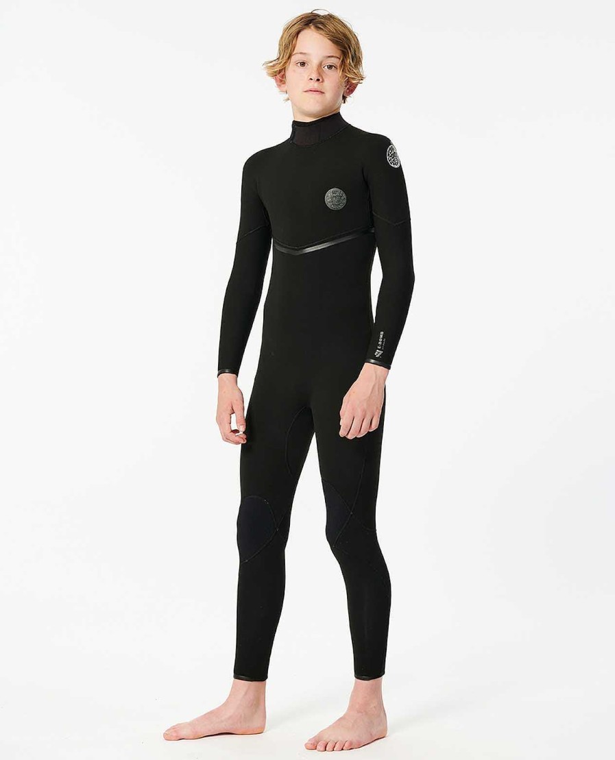 Kids Rip Curl Fullsuits | E7 Kids E-Bomb Back Zip 4/3 Wetsuit Black