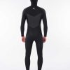 Men Rip Curl Fullsuits | Dawn Patrol 5/4 Hooded Chest Zip Wetsuit Black