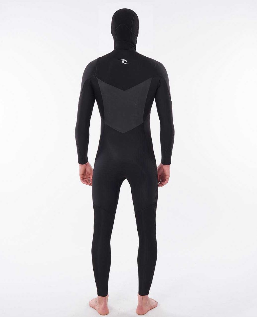 Men Rip Curl Fullsuits | Dawn Patrol 5/4 Hooded Chest Zip Wetsuit Black