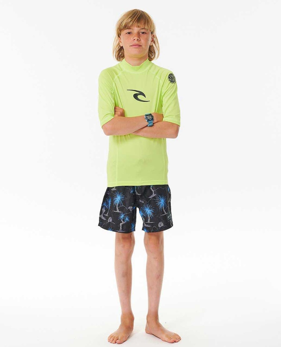 Kids Rip Curl Rash Guards & Vest | Brand Wave Uv Short Sleeve Rash Vest - Boys (8-16 Years)