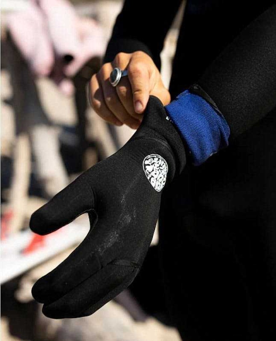 Men Rip Curl Booties Gloves & Hoods | Flashbomb 3/2Mm 5 Finger Glove Black