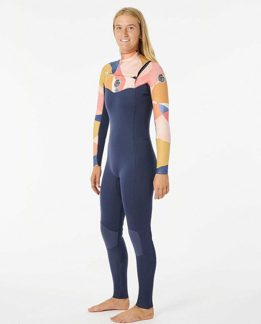 Women Rip Curl Fullsuits | Women'S Dawn Patrol 3/2 Chest Zip Wetsuit