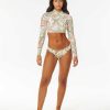 Women Rip Curl Bikini Tops | La Quinta Cropped Rash Guard Off White