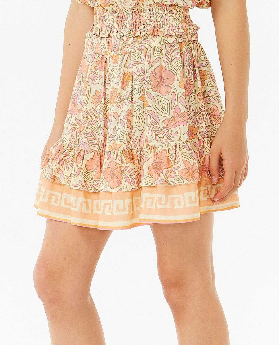 Girls Rip Curl Shorts | Hidden Tropic Skirt - Girls (8-14 Years) Lemon Ice