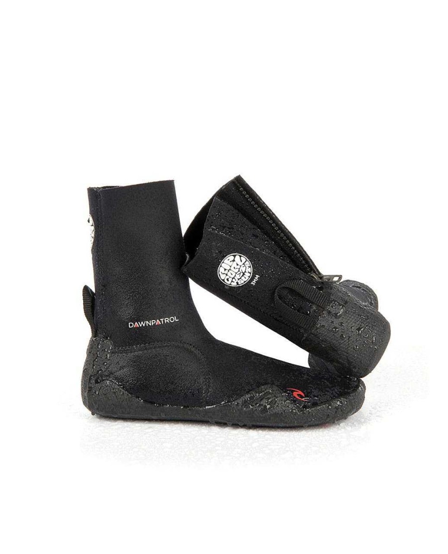 Kids Rip Curl Kids Booties | 3Mm Junior Dawn Patrol Round Toe Surf Booties Black