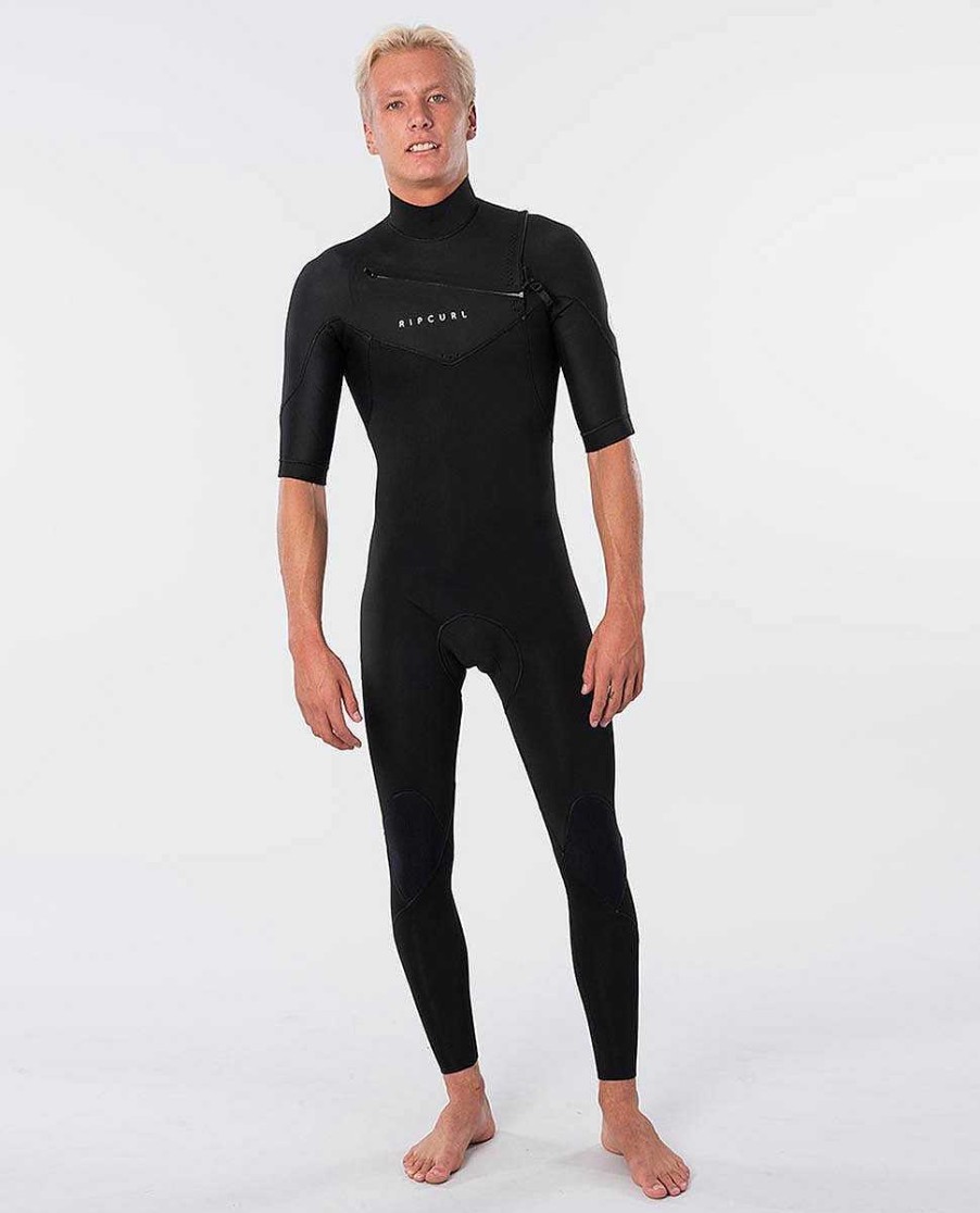 Men Rip Curl Springsuits | Dawn Patrol Chest Zip Short Sleeve 2Mm Fullsuit Wetsuit