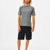 Men Rip Curl Rash Guards | Shockwave Short Sleeve Upf Rash Guard