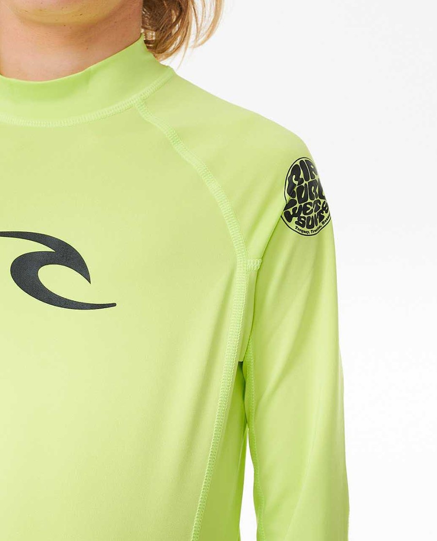 Kids Rip Curl Rash Guards & Vest | Brand Wave Uv Long Sleeve Rash Vest - Boys (8-16 Years)