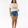 Women Rip Curl Tees & Tanks | Calypso Crop Tee Bone