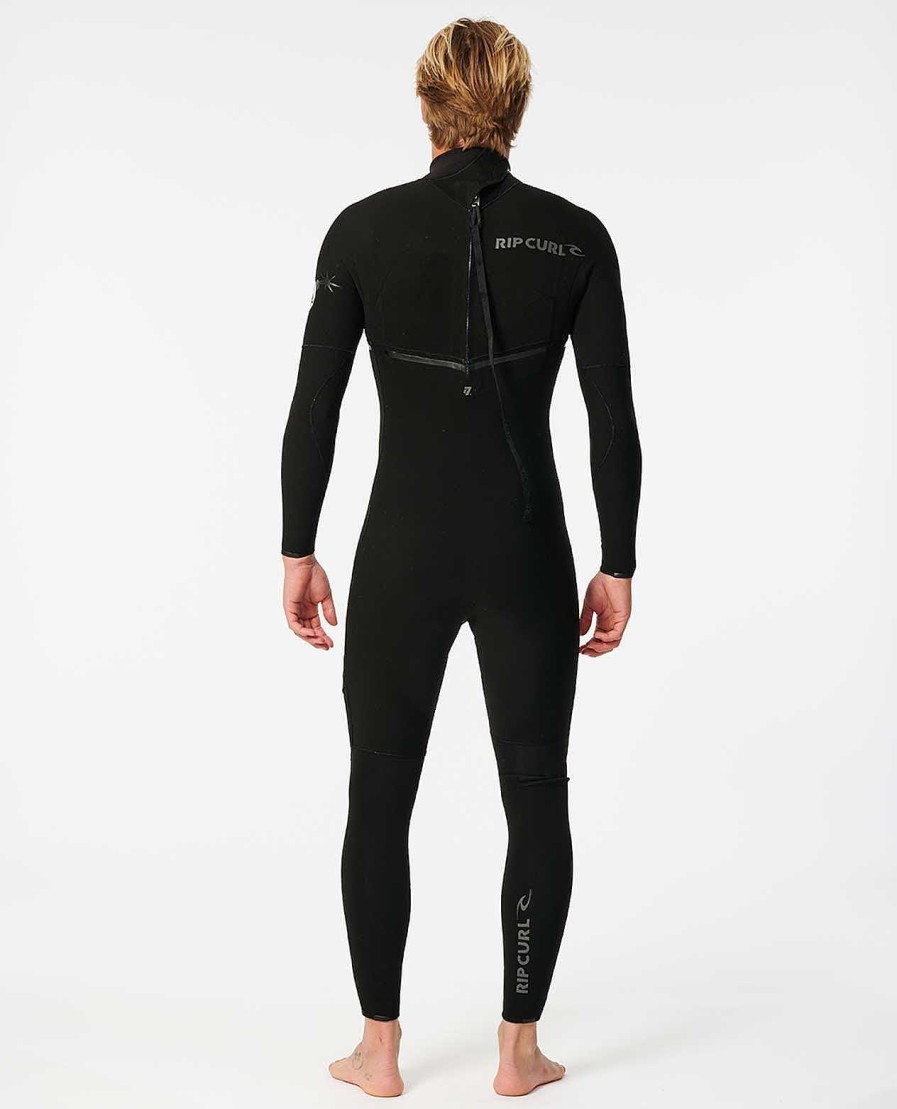 Men Rip Curl Fullsuits | E7 E-Bomb 3/2 Back Zip Fullsuit Wetsuit Black