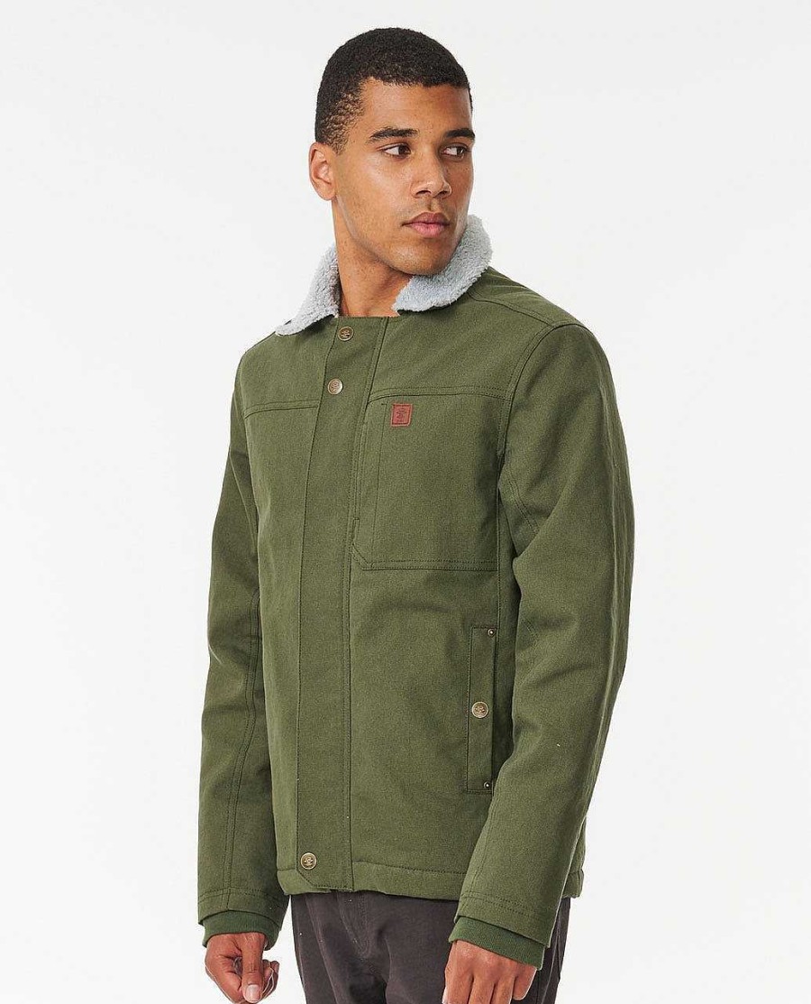 Men Rip Curl Jackets | Searchers Jacket Dark Olive