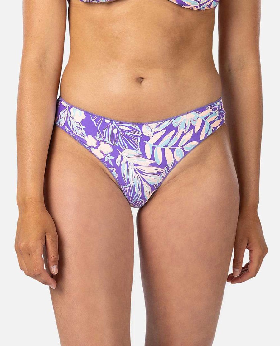 Women Rip Curl Bikini Bottoms | Palm Party Cheeky Coverage Hipster Purple