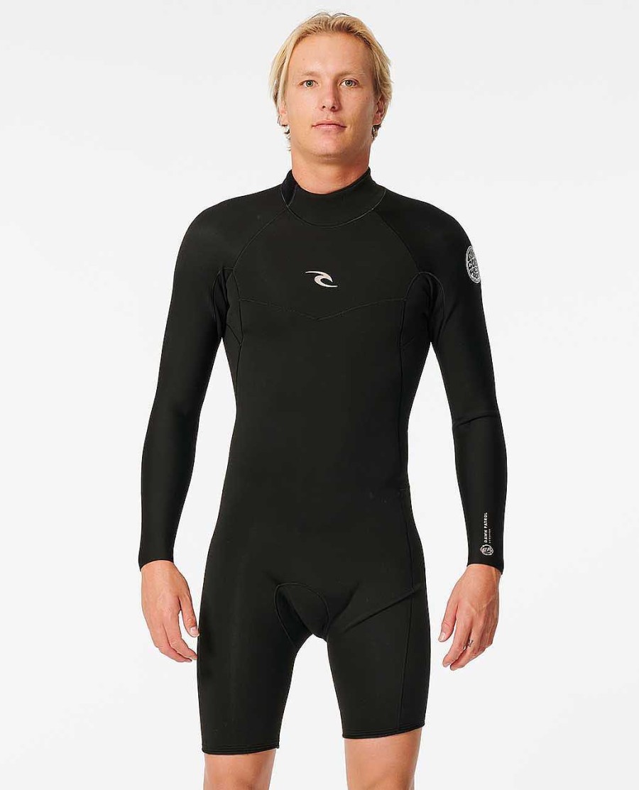 Men Rip Curl Springsuits | Dawn Patrol 2Mm Long Sleeve Back Zip Springsuit Black