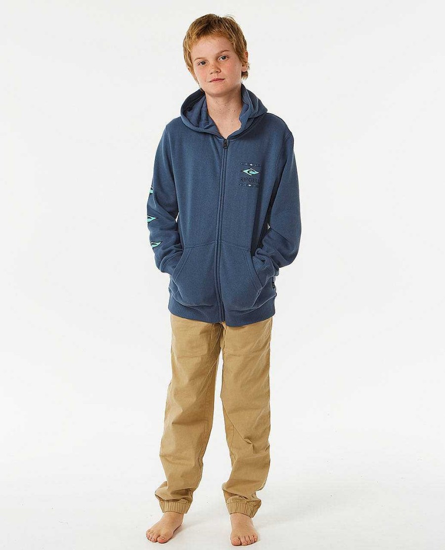 Boys Rip Curl Hoodies & Fleece | Lost Island Zip Through Fleece - Boys (8-16 Years) Vintage Navy