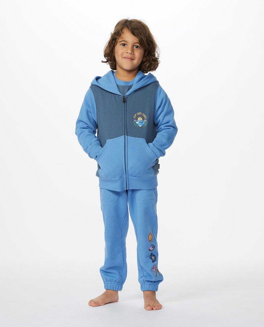 Boys Rip Curl Hoodies & Fleece | Mystic Waves Zip Through Hood - Boys (1-8 Years) Blue Yonder