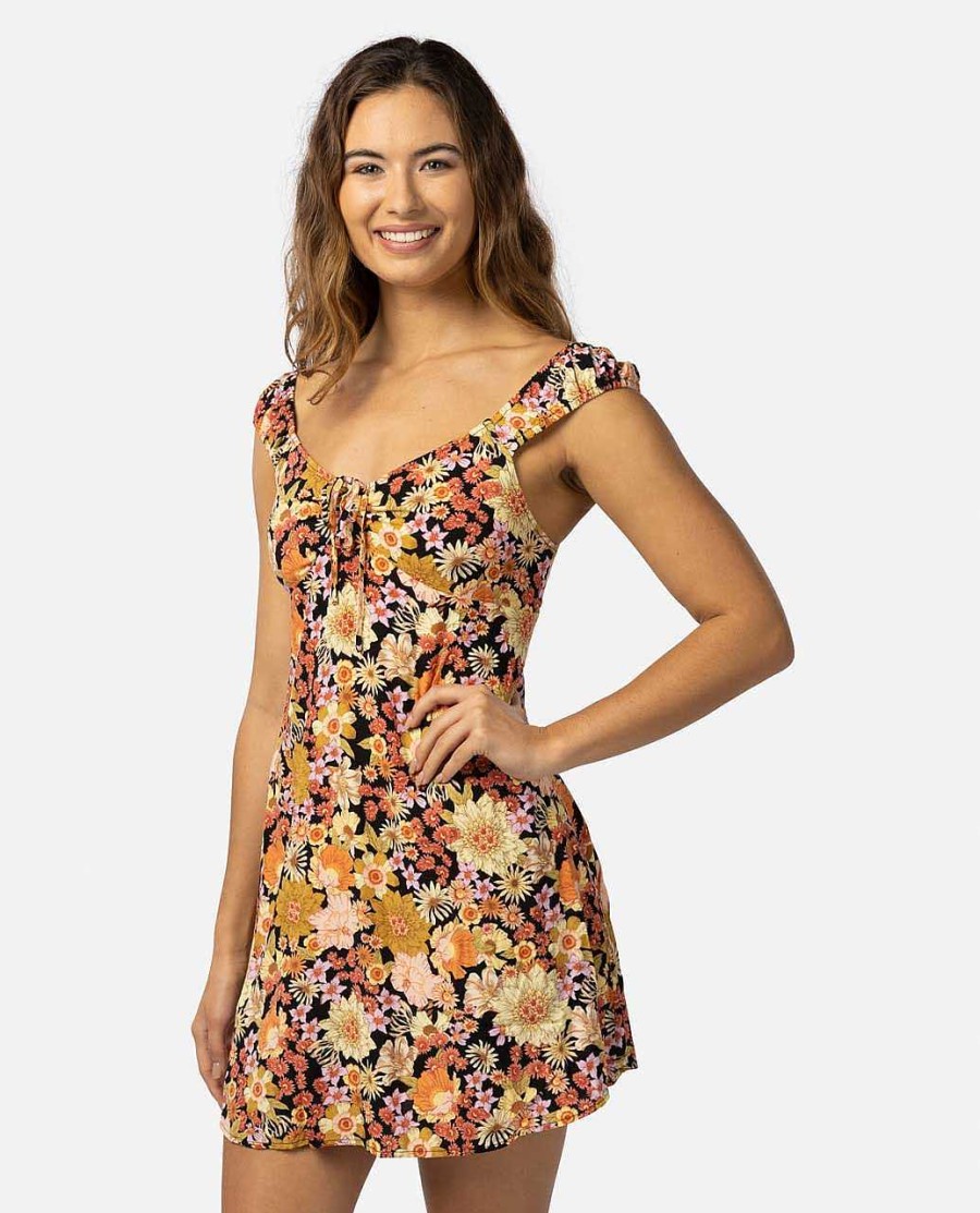 Women Rip Curl Dresses & Rompers | Mystic Floral Mini Dress Black